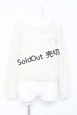 画像1: LIZ LISA / リボン付きニット 0 アイボリ- Y-26-02-04-083-LO-TO-SZ-ZY