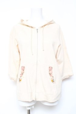 画像1: PINK HOUSE / 編みぐるみモチーフ付きパーカー  アイボリー Y-26-02-04-086-LO-TO-SZ-ZY