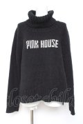 PINK HOUSE / 2021ハッピーセットロゴハイネックニットトップス  黒 Y-26-02-04-088-LO-SK-SZ-ZY