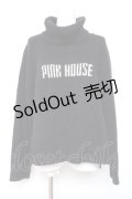 PINK HOUSE / 2021ハッピーセットロゴハイネックニットトップス  黒 Y-26-02-04-088-LO-SK-SZ-ZY