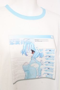 画像4: ACDC RAG / なかみタケオコラボ 恋愛界隈01ちゃん ロンT  ホワイト×サックス Y-26-02-04-092-PU-TO-SZ-ZY