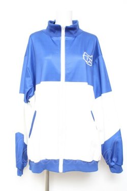 画像1: ACDC RAG / ドットネコジャージジャケット  白×青 Y-26-02-04-094-PU-JA-SZ-ZY