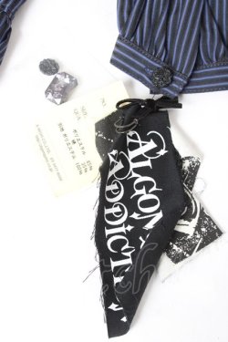 画像5: ALGONQUINS / ストライプフリルシャツジャケット F 紺 Y-26-02-04-095-AL-BL-SZ-ZY