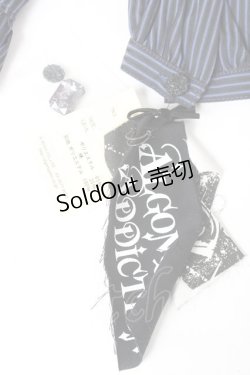 画像5: ALGONQUINS / ストライプフリルシャツジャケット F 紺 Y-26-02-04-095-AL-BL-SZ-ZY