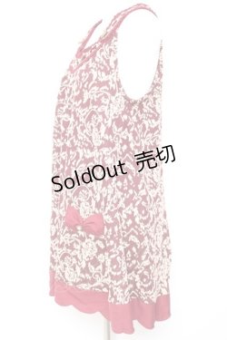 画像2: axes femme / サイドリボンデザイン総柄ジャンパースカート M ワイン Y-26-02-04-097-AX-OP-SZ-ZT173