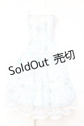 Mademoiselle Pearl / Embroidery Bodice Blue Floral Dress XS サックス Y-26-02-04-098-LO-OP-SZ-ZY