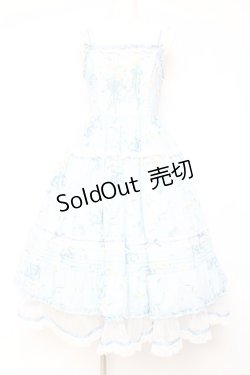 画像1: Mademoiselle Pearl / Embroidery Bodice Blue Floral Dress XS サックス Y-26-02-04-098-LO-OP-SZ-ZY