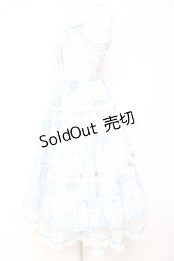 画像2: Mademoiselle Pearl / Embroidery Bodice Blue Floral Dress XS サックス Y-26-02-04-098-LO-OP-SZ-ZY