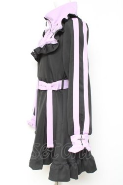 画像2: DearMyLove / 十字架刺繍フリルシスタージャージワンピース L パープル×ブラック Y-26-02-04-102-EL-OP-SZ-ZY