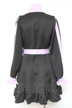 画像3: DearMyLove / 十字架刺繍フリルシスタージャージワンピース L パープル×ブラック Y-26-02-04-102-EL-OP-SZ-ZY