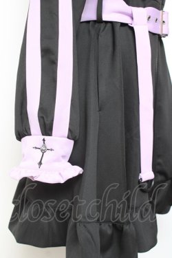 画像5: DearMyLove / 十字架刺繍フリルシスタージャージワンピース L パープル×ブラック Y-26-02-04-102-EL-OP-SZ-ZY