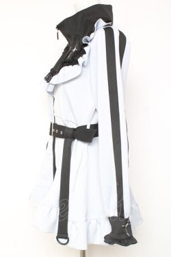 画像2: DearMyLove / 十字架刺繍フリルシスタージャージワンピース M サックス×ブラック Y-26-02-04-103-EL-OP-SZ-ZY