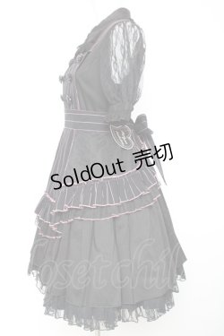 画像2: ALGONQUINS / エプロンジャンスカワンピースセット  黒×ピンク Y-26-02-04-106-AL-OP-SZ-ZY