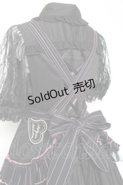 画像4: ALGONQUINS / エプロンジャンスカワンピースセット  黒×ピンク Y-26-02-04-106-AL-OP-SZ-ZY