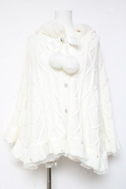 画像1: Ank Rouge / くまちゃんケーブルニット M 白 Y-26-02-04-108-CA-CO-SZ-ZY