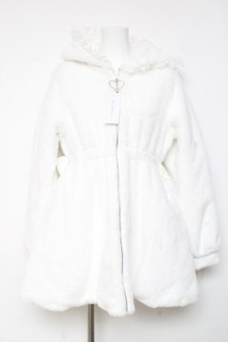 画像1: DearMyLove / 選べるフードデザインフレアファーコート M-L 白 Y-26-02-04-113-EL-CO-SZ-ZY