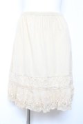axes femme / バラ刺繍ペチスカート M 生成り Y-26-02-04-117-AX-SK-SZ-ZY
