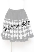 PEACE NOW / ダイヤ柄チュール切替スカート M 黒×白 Y-26-02-04-123-PU-SK-SZ-ZY