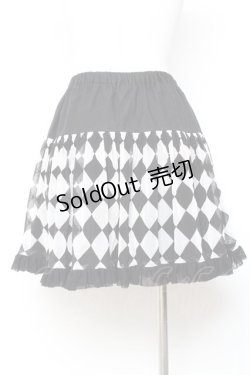画像2: PEACE NOW / ダイヤ柄チュール切替スカート M 黒×白 Y-26-02-04-123-PU-SK-SZ-ZY