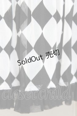 画像3: PEACE NOW / ダイヤ柄チュール切替スカート M 黒×白 Y-26-02-04-123-PU-SK-SZ-ZY