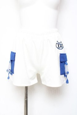 画像1: ACDC RAG / ドットネコショートパンツ  ホワイト×ネイビー Y-26-02-04-126-PU-PA-SZ-ZY