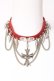 画像1: GHOST of HARLEM / メタルクロスチェーン付きスタッズチョーカー  赤 Y-26-02-04-017-GL-AC-SZ-ZY (1)