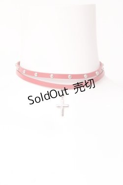 画像1: ALGONQUINS / 2連レザーチョーカー  赤 Y-26-02-04-018-AL-AC-SZ-ZY