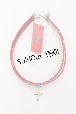 画像2: ALGONQUINS / 2連レザーチョーカー  赤 Y-26-02-04-018-AL-AC-SZ-ZY