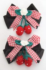画像1: Angelic Pretty / Sweet Strawberry編みぐるみリボンクリップSet  黒 Y-26-02-04-025-AP-AC-SZ-ZY (1)