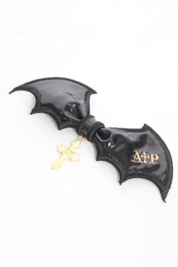 画像1: Angelic Pretty / Horror Bat Crossクリップ  黒 Y-26-02-04-030-AP-AC-SZ-ZY