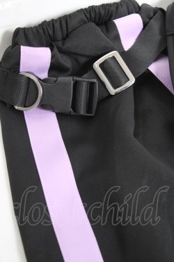 画像2: DearMyLove / 選べる丈ラインジャージレッグウォーマー  黒×ラベンダー Y-26-02-04-036-EL-ZA-SZ-ZY