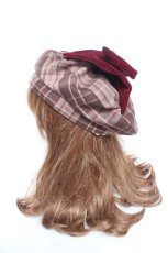 画像3: axes femme / タータンチェックリボンベレー  茶 Y-26-02-05-041-AX-AC-SZ-ZTK037 (3)