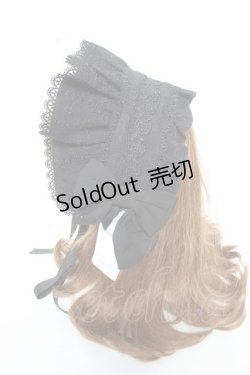 画像2: axes femme kawaii / メアリーハーフボンネット  黒 Y-26-02-05-042-AX-AC-SZ-ZY