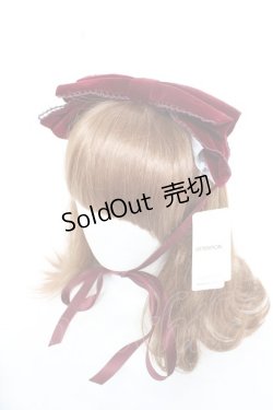 画像1: axes femme kawaii / ベロアリボンヘッドドレス  ワイン Y-26-02-05-043-AX-AC-SZ-ZY