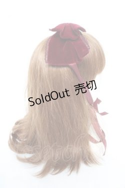 画像3: axes femme kawaii / ベロアリボンヘッドドレス  ワイン Y-26-02-05-043-AX-AC-SZ-ZY