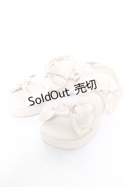 画像1: axes femme POETIQUE / サテンリボンサンダル L ベージュ Y-26-02-05-045-AX-SH-SZ-ZY