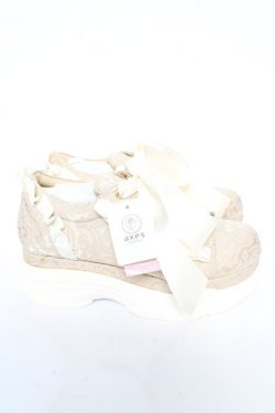 画像4: axes femme POETIQUE / サテンリボンスニーカー L 生成り Y-26-02-05-047-AX-SH-SZ-ZY
