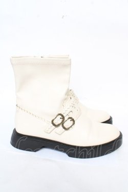 画像4: axes femme / ストレッチエンジニアブーツ L 生成り Y-26-02-05-048-AX-SH-SZ-ZY