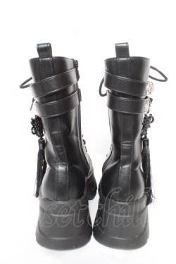 画像3: axes femme POETIQUE / チャイナ釦タンクソールブーツ L 黒 Y-26-02-05-049-AX-SH-SZ-ZY