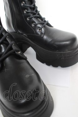 画像5: axes femme POETIQUE / チャイナ釦タンクソールブーツ L 黒 Y-26-02-05-049-AX-SH-SZ-ZY