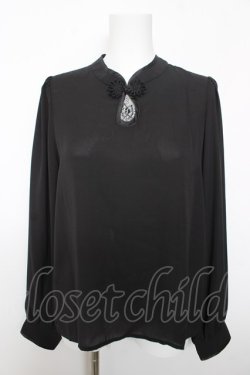 画像1: axes femme kawaii / シノワズリブラウス M 黒 Y-26-02-05-055-AX-BL-SZ-ZY