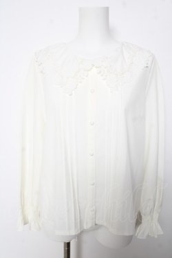 画像1: axes femme / レースカラーブラウス M 白 Y-26-02-05-056-AX-BL-SZ-ZY