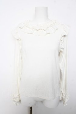 画像1: axes femme kawaii / フリルリボンカットプル M 白 Y-26-02-05-059-AX-TO-SZ-ZY