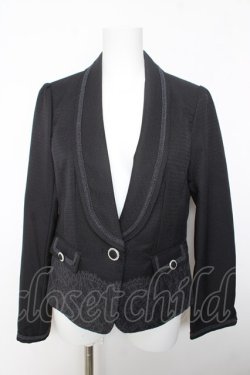 画像1: axes femme / 裾レーステーラードジャケット M 黒 Y-26-02-05-062-AX-JA-SZ-ZY