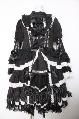 Hoshibako Works / シャルロット デコラティヴワンピース  黒×白 Y-26-02-05-065-LO-OP-SZ-ZY