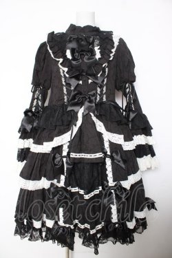 画像1: Hoshibako Works / シャルロット デコラティヴワンピース  黒×白 Y-26-02-05-065-LO-OP-SZ-ZY