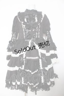 画像1: Hoshibako Works / シャルロット デコラティヴワンピース  黒×白 Y-26-02-05-065-LO-OP-SZ-ZY