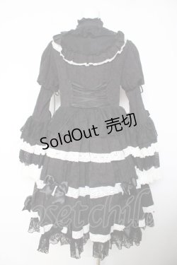 画像2: Hoshibako Works / シャルロット デコラティヴワンピース  黒×白 Y-26-02-05-065-LO-OP-SZ-ZY