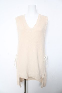 画像1: axes femme / レースアップニットベスト M 生成り Y-26-02-05-069-AX-TO-SZ-ZY