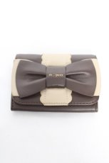 画像1: m petit by misako / AMリボンモチーフコインケース  中茶 Y-26-02-05-009-LO-ZA-SZ-ZT636-F005 (1)